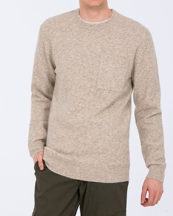2t Finley Tall Crew Neck Pocket Jumper (oatmeal)