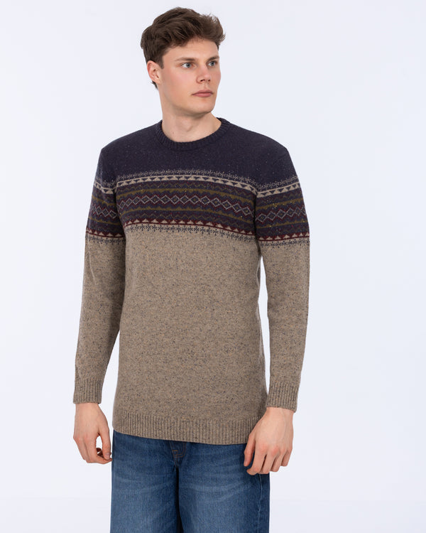 2t Tall Lambswool Blend Fairisle Jumper (navy)