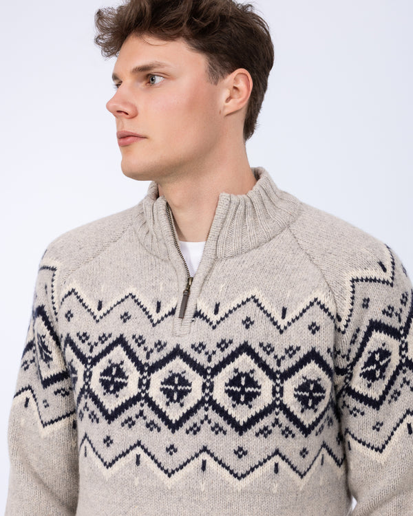 2t Tall Lambswool Blend Fairisle Jumper (silver)