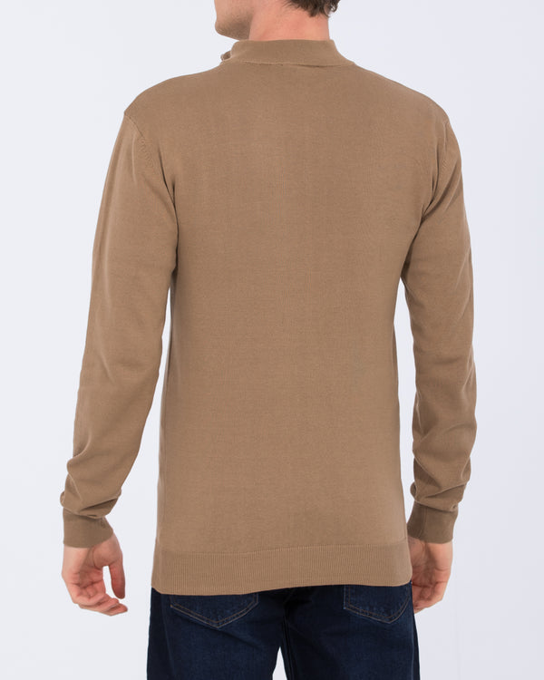 2t Niall Cotton Quarter Zip Tall Jumper (oatmeal)