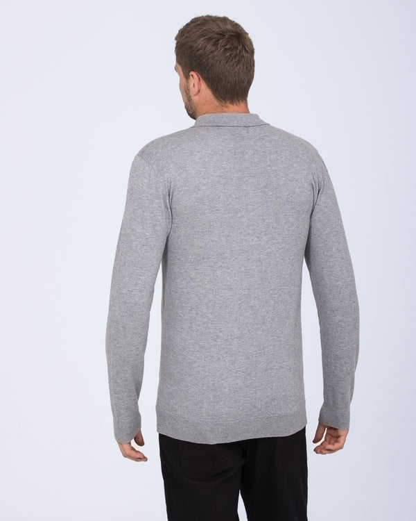 2t Luke Tall Merino Blend Polo Neck Jumper (grey)