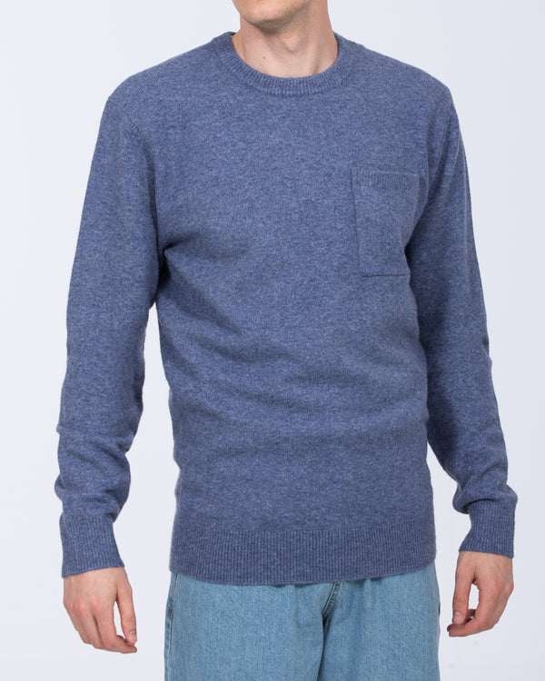 2t Finley Tall Crew Neck Pocket Jumper (light blue)