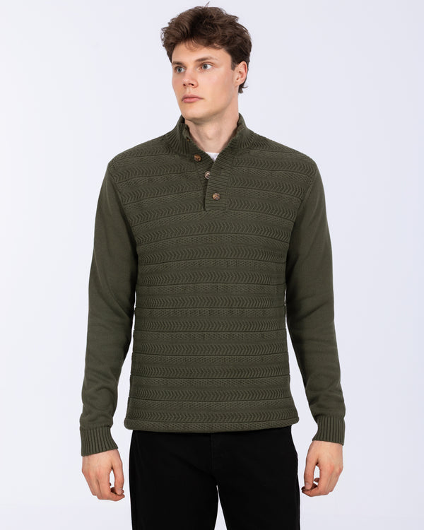 2t Irvine Tall Button Neck Jumper (khaki)