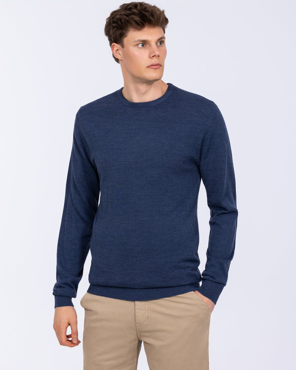 2t Tall Merino Blend Crew Neck Jumper (indigo)