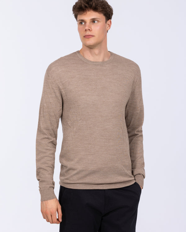 2t Tall Merino Blend Crew Neck Jumper (taupe)