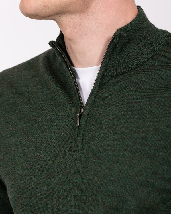 2t Tall Merino Blend Quarter Zip Jumper (green)