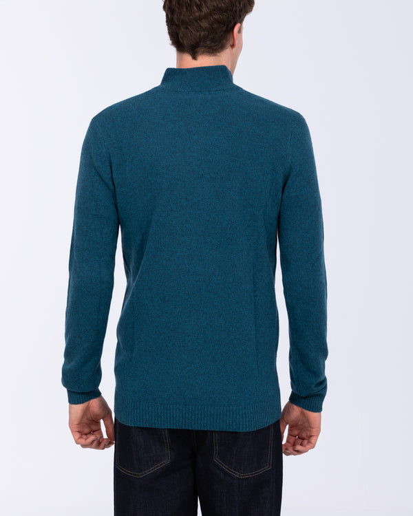 2t Tall Pure Lambswool Quarter Zip Jumper (teal)