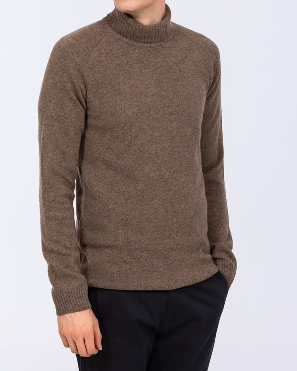 2t Tall Pure Lambswool Roll Neck Jumper (taupe)