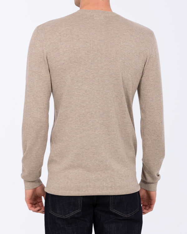 2t Victor Tall Cotton V-Neck Jumper (oatmeal)