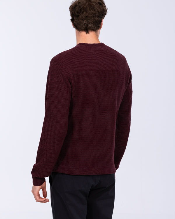 2t Tall Abbots Lambswool Stitch Jumper (oxblood)