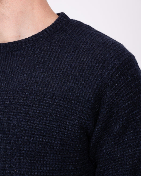 2t Tall Abbots Lambswool Stitch Jumper (navy)