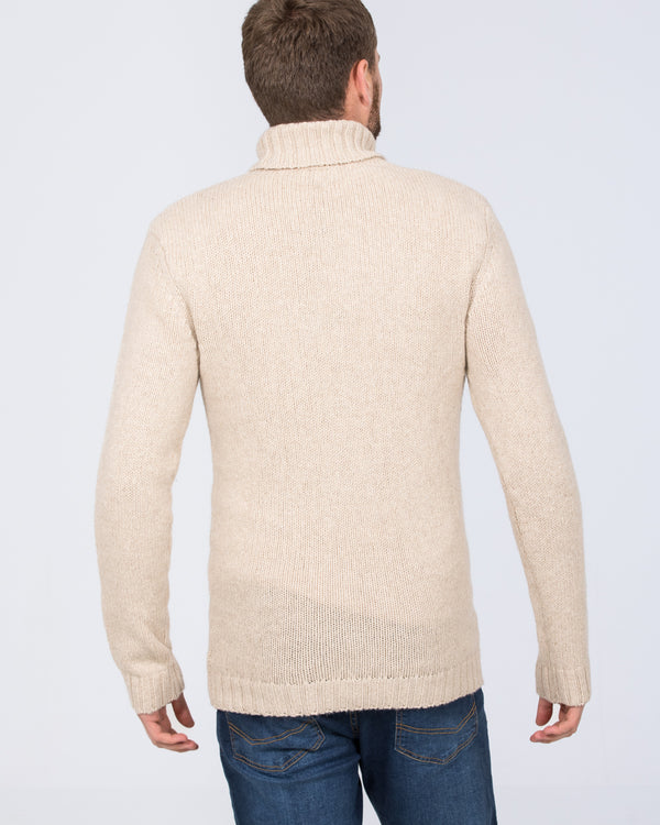 2t Lambswool Tall Turtle Neck Jumper (chalk)