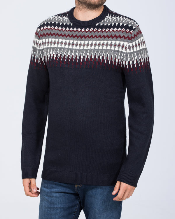 2t Finn Tall Fairisle Yoke Jumper (navy)