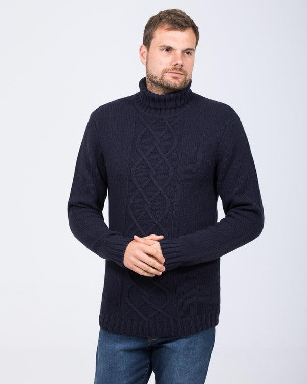 2t Lambswool Tall Turtle Neck Jumper (navy)