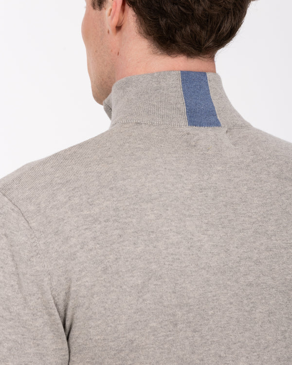 Parell Merino Blend Tall Quarter Zip Golf Jumper (grey melange)