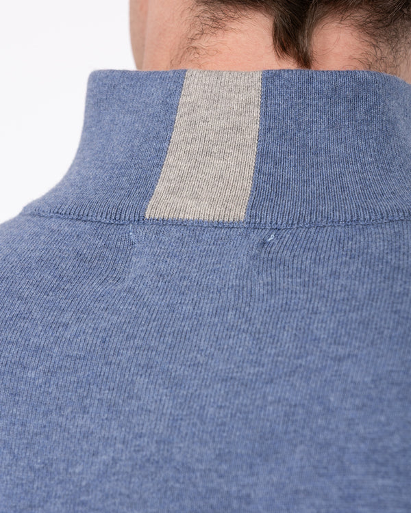 Parell Merino Blend Tall Quarter Zip Golf Jumper (mid blue)