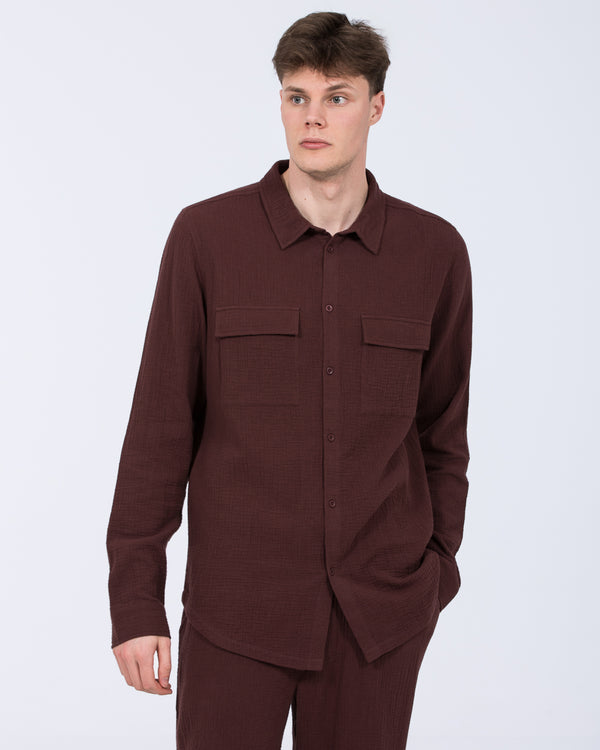 2t Tall Darius Long Sleeve Shirt (burgundy)