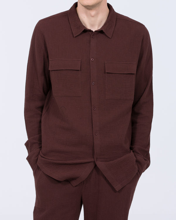 2t Tall Darius Long Sleeve Shirt (burgundy)
