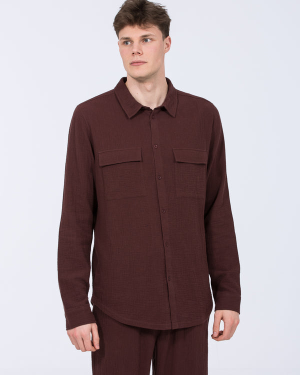 2t Tall Darius Long Sleeve Shirt (burgundy)