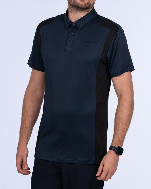Parell Active Tall Colour Block Polo Shirt (navy)
