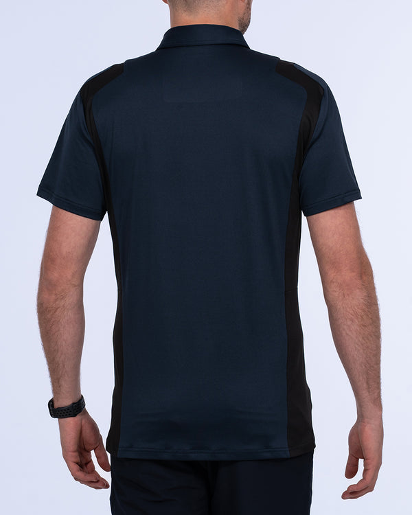 Parell Active Tall Colour Block Polo Shirt (navy)