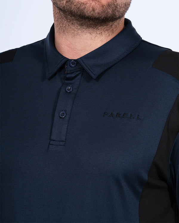Parell Active Tall Colour Block Polo Shirt (navy)