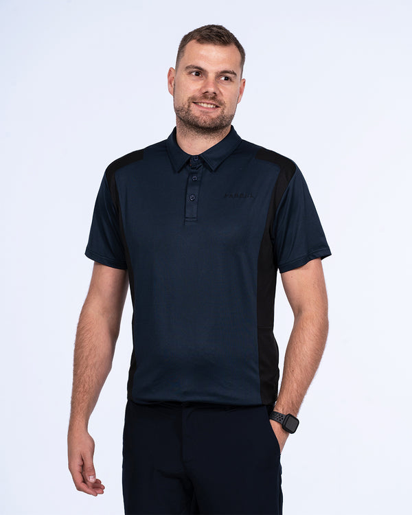 Parell Active Tall Colour Block Polo Shirt (navy)