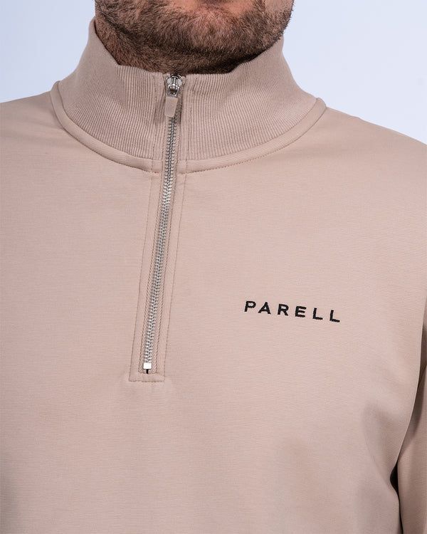 Parell Active Tall Quarter Zip Mid Layer Top (taupe)