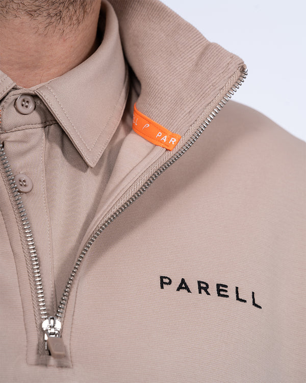Parell Active Tall Quarter Zip Mid Layer Top (taupe)