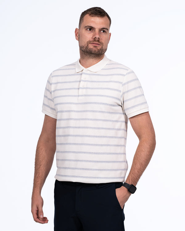 Parell Active Tall Jersey Polo Shirt (white pattern)