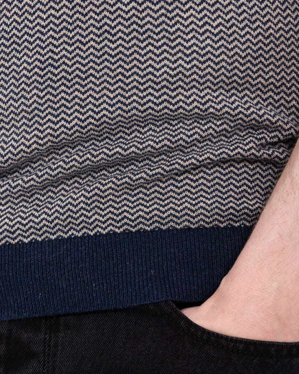 2t Bryce Tall Jacquard Polo (navy/stone)