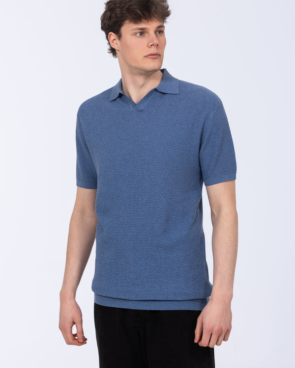 2t Douglas Tall Open Collar Polo (blue)