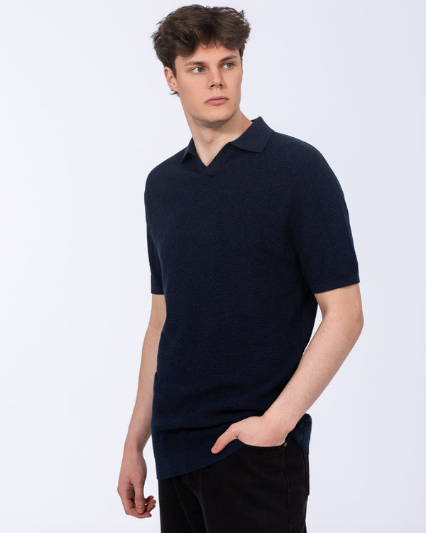 2t Douglas Tall Open Collar Polo (navy)