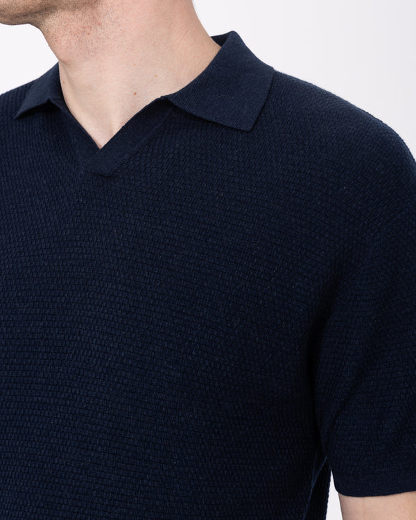 2t Douglas Tall Open Collar Polo (navy)