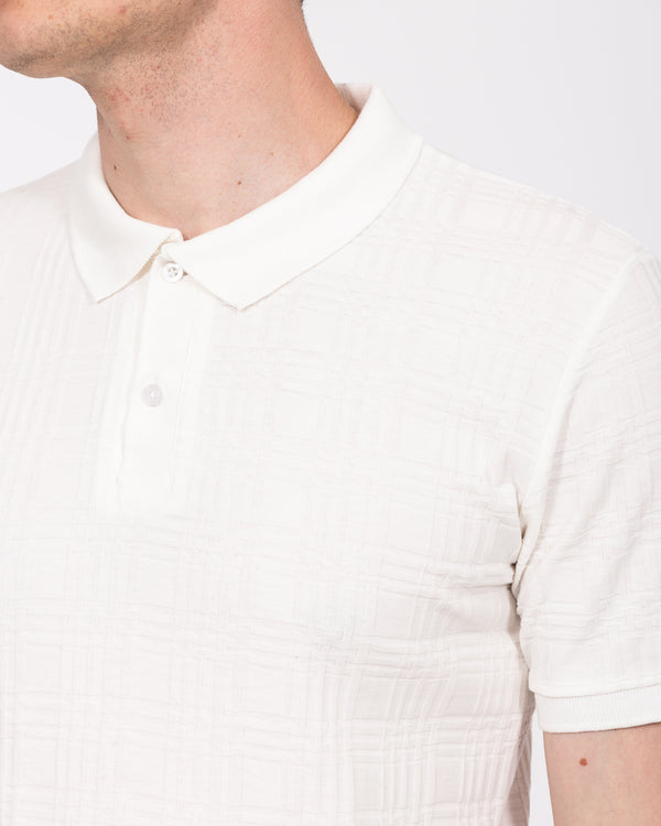 2t Nico Tall Textured Polo Shirt (white pattern)
