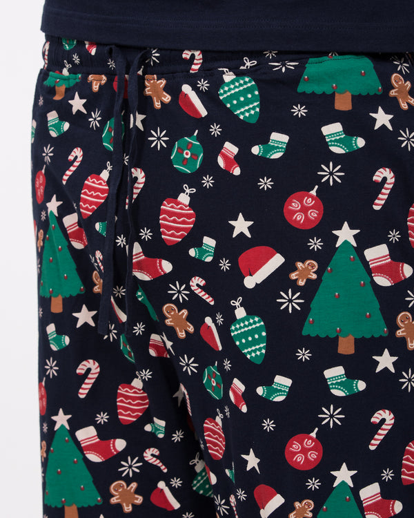 2t Jimmy Tall Mens Christmas Pyjama Set (navy novelty)