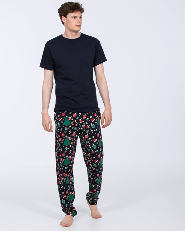 2t Jimmy Tall Mens Christmas Pyjama Set (navy novelty)