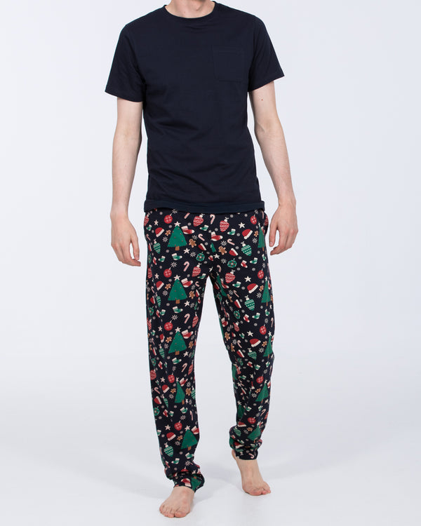 2t Jimmy Tall Mens Christmas Pyjama Set (navy novelty)