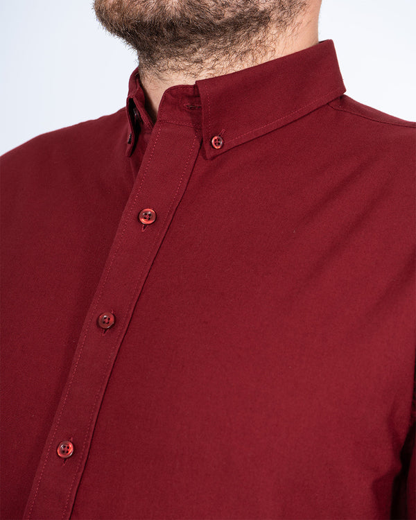 2t Russell Regular Fit Tall Oxford Shirt (burgundy)