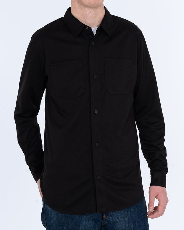 2t Ezra Tall Jersey Shacket (black)