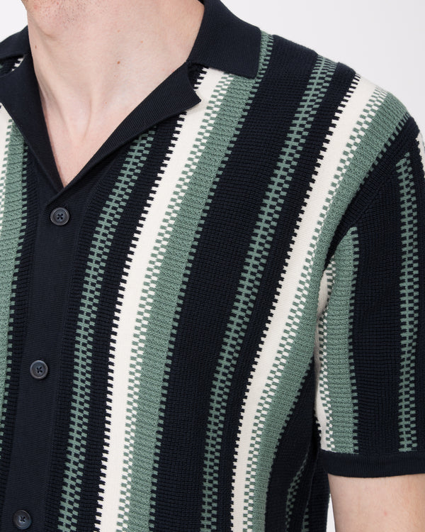 2t Tall Knitted Stripe Shirt (navy)