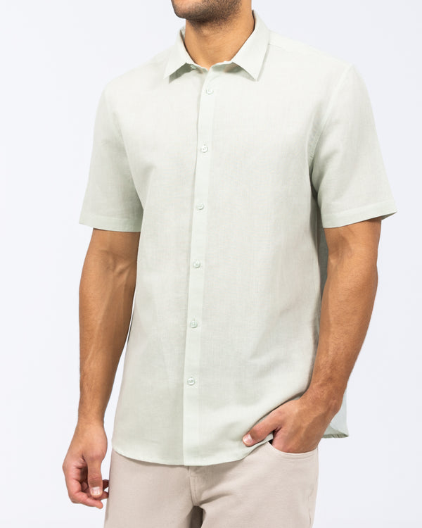 2t Tall Short Sleeve Linen Blend Shirt (sage)