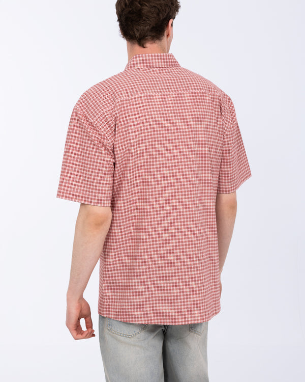 2t Tall Murdo Boxy Short Sleeve Shirt (red check)