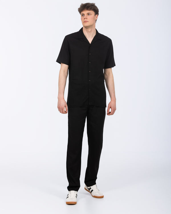 2t Tall Will Linen Blend Pull On Trouser (black)