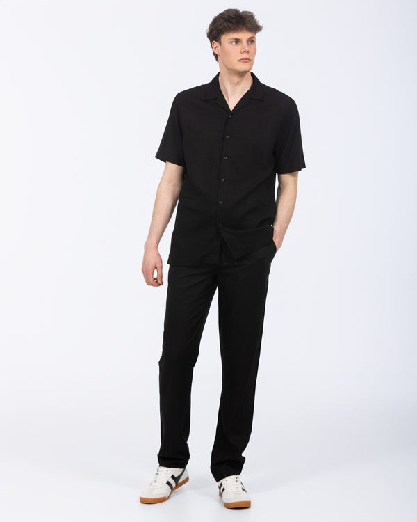 2t Tall Will Linen Blend Pull On Trouser (black)