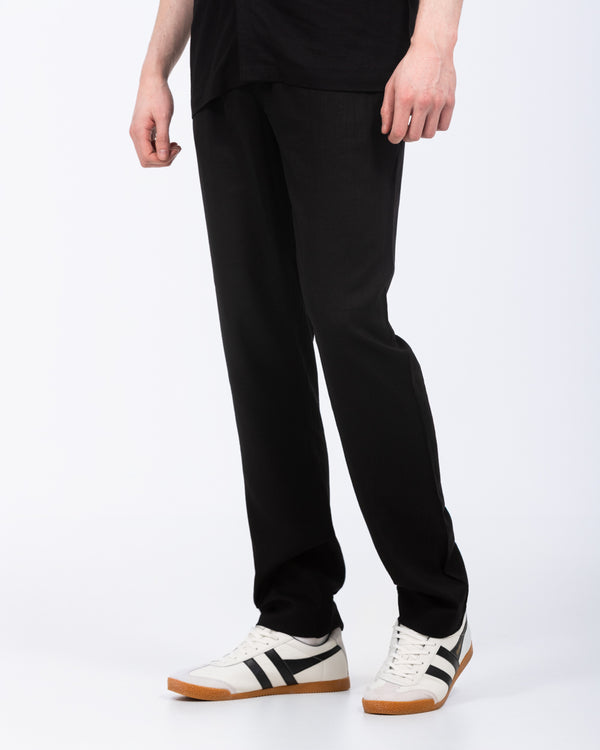 2t Tall Will Linen Blend Pull On Trouser (black)