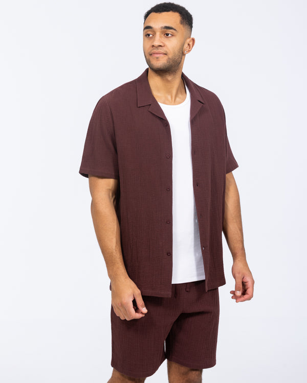 2t Tall Darius Short Sleeve Shirt (burgundy)