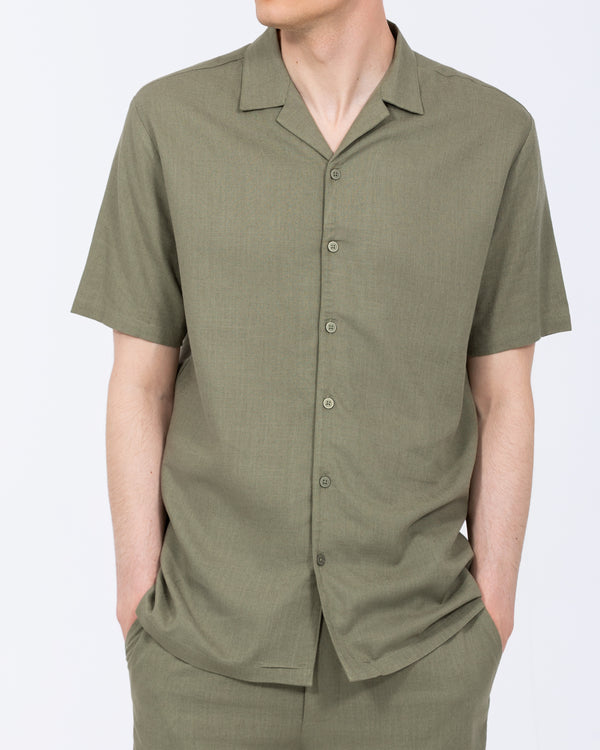 2t Tall Will Linen Blend Revere Shirt (khaki)