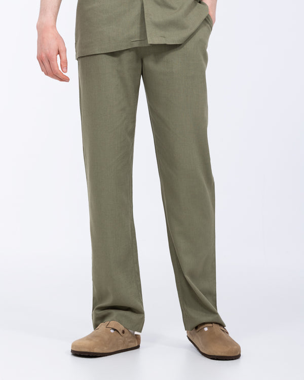 2t Tall Will Linen Blend Pull On Trouser (khaki)