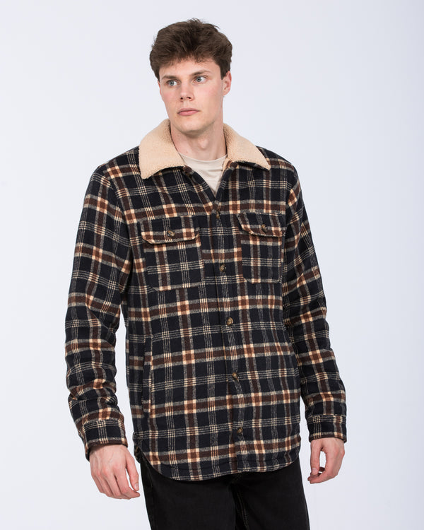 2t Cooper Tall Sherpa Lined Shacket (blue check)